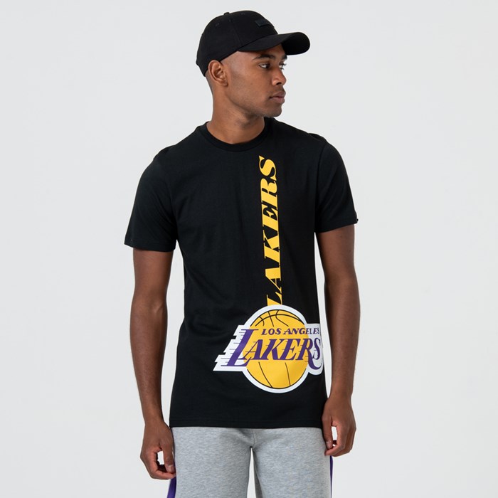 LA Lakers Logo Miesten T-paita Mustat - New Era Vaatteet Verkossa FI-894753